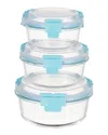 Genicook 3 Pc Round Container Hi-top Lids With Pro Grade Removable Lockdown Levers Set