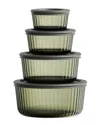 Genicook Stria Olive 3pc Round Container Set