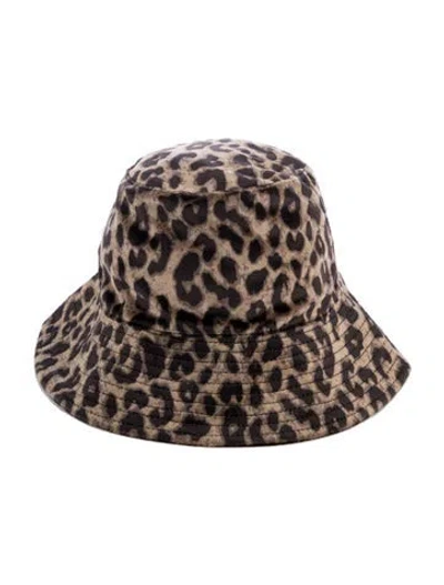 Pre-owned Genie By Eugenia Kim Animal Print Bucket Hat In Black
