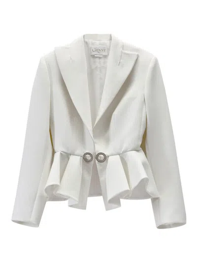 Genny 1 Button Jacket In White