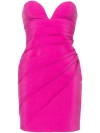 Genny Strapless Pleat-detail Minidress In Purple