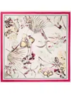 Genny Jungle Flower Scarf In 白色