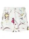 Genny Abstract-pattern Shorts In White