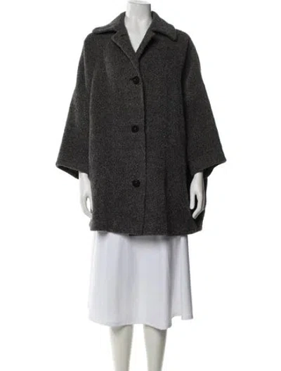 Pre-owned Genny Alpaca Coat In Gray