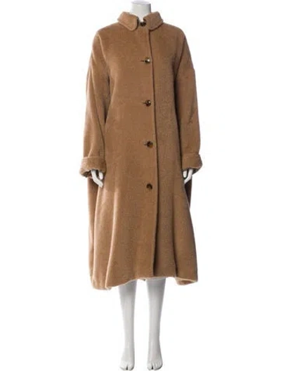 Pre-owned Genny Alpaca Coat In Neutral