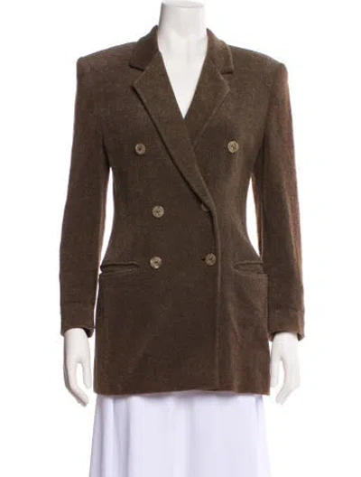 Pre-owned Genny Angora Blazer In Green