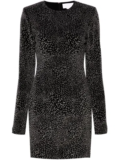 Genny Animalier Velvet Mini Dress In Black