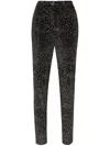Genny Animalier Velvet Trousers In Black