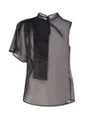 Genny Asimmetrical Top In Silk In Black
