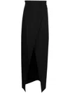 Genny Asymmetric Wrap Skirt In Black