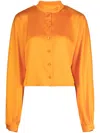 Genny Satinbluse Mit Raffungen In Orange