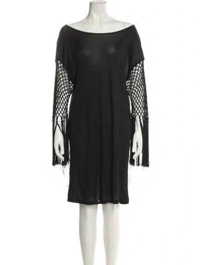 Pre-owned Genny Bateau Neckline Mini Dress In Multi