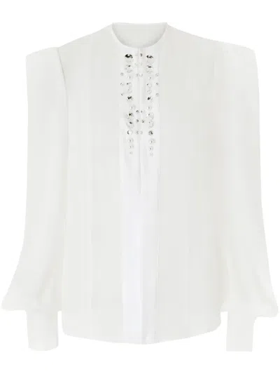 Genny Bead-embellished Blouse In White