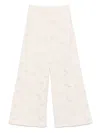 Genny Straight Wide-leg Trousers High Waist In Neutral