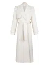 Genny Belted Lapels Coat In White