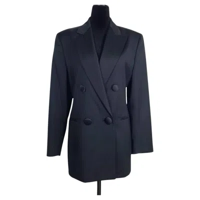 Pre-owned Genny Black Vintage Wool Tuxedo Jacket From The 1990s