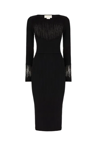 Genny Black Wool Blend Dress