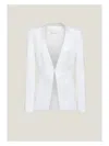 Genny Long-sleeve Wool-silk Blazer In White