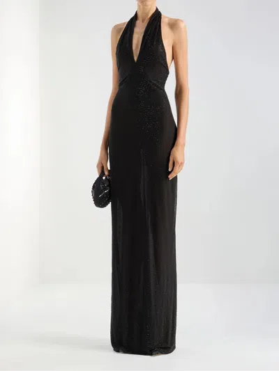 Genny "blockchain" Strass Dress In Black