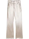 Genny Lamé Flared Trousers In White