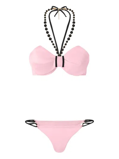 Genny Bow-detail Bikini In Pink