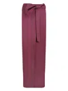 Genny Womens Rhododendron Envers Wrap-front Satin Midi Skirt In Pink