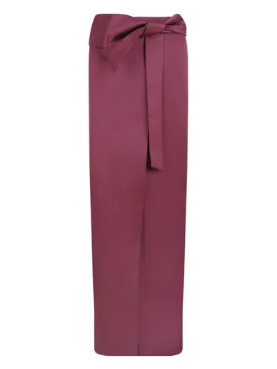 GENNY BOW-DETAIL LONG SKIRT