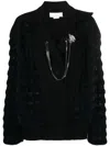Genny Brooch-detail Wool Jacket In Black