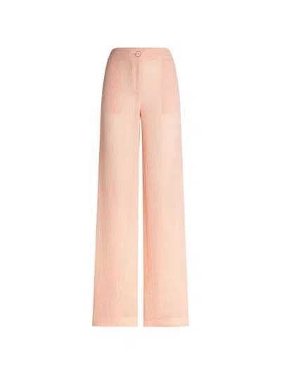 Genny Button Linem Trousers In Orange