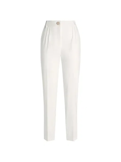 Genny Buttoned Pleated Trousers In White