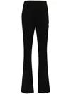 Genny Laminated Flared Trousers In Schwarz