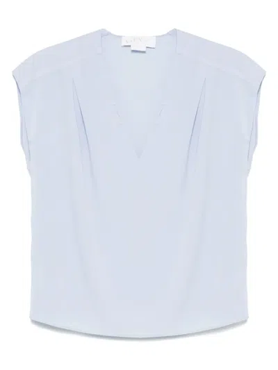 Genny Cap-sleeve Blouse In Blue