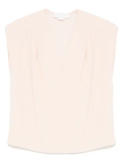 Genny Cap-sleeve Blouse In Pink