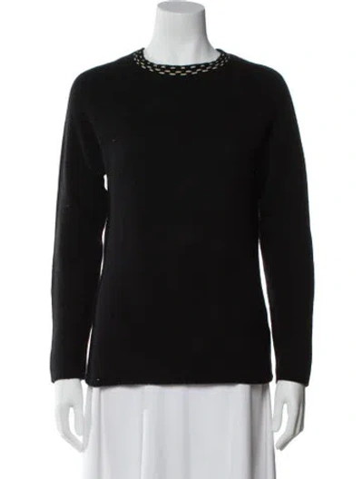 Pre-owned Genny Cashmere Bateau Neckline Sweater In Black