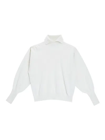 Genny Cashmere Collar Sweater In White