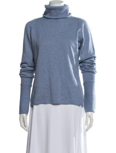 Pre-owned Genny Cashmere Turtleneck Sweater In Blue
