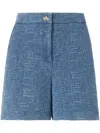 Genny Chambray Tailored Shorts In Blue