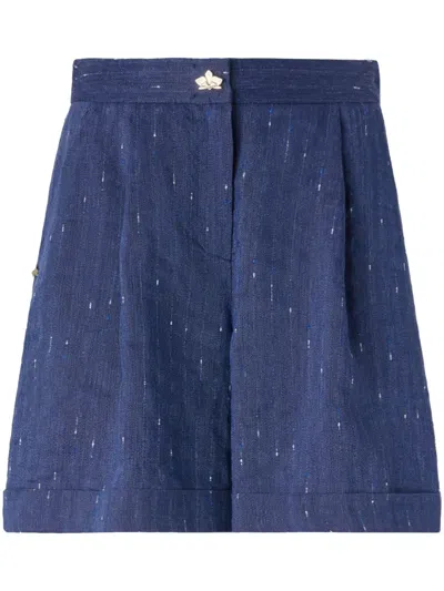 Genny Chambray Tailored Shorts In Zen Blue