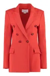 Genny Wool Blazer With Double-breasted Button Detailing In Red