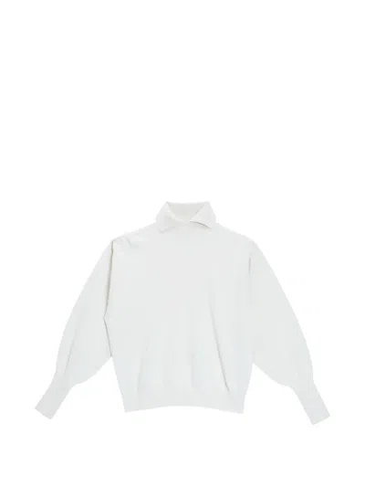 Genny Collared Cashmere Sweater In White