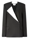 Genny Contrasting~panel Blazer In Black