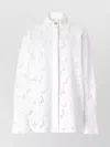 Genny Cotton Shirt With Embroidered Pattern And Sheer Fabric In White