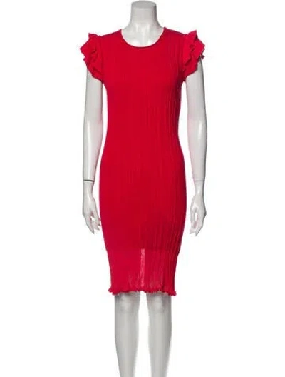 Pre-owned Genny Crew Neck Knee-length Dress In Red