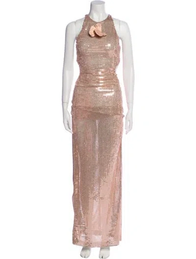 Pre-owned Genny Crew Neck Long Dress In Multi