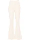 Genny Crinkled-finish Flared Trousers In Neutrals