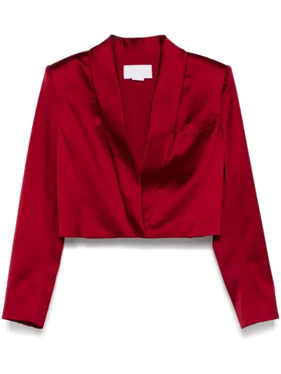 Genny Cropped Blazer In Red