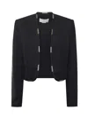 Genny Cropped Jacket With Metallic Details In Black