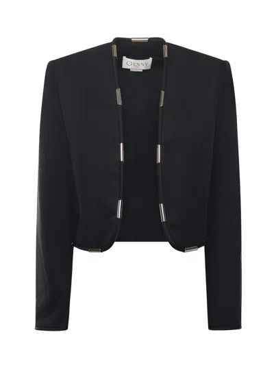 GENNY CROPPED JACKET WITH METALLIC DETAILS