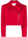 Genny Cropped Virgin Wool-blend Jacket In 红色