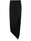 Genny Asymmetric Flared Maxi Skirt In Black